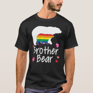 Brother Lgbt Bear Gay Lesbian Pride Rainbow Floral T-Shirt