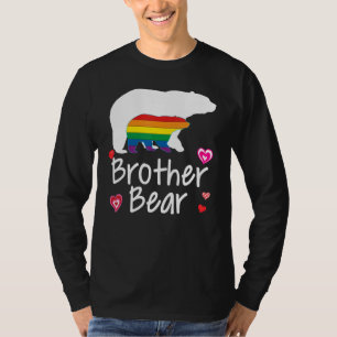 Brother Lgbt Bear Gay Lesbian Pride Rainbow Floral T-Shirt
