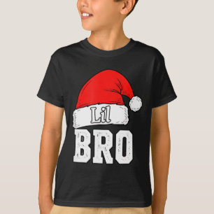 Brother Lil Bro Santa Hat Christmas Little Brother T-Shirt