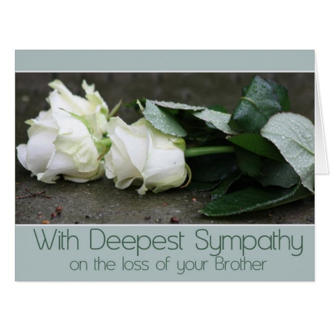 Brother loss Sympathy rose card (Front Horizontal)