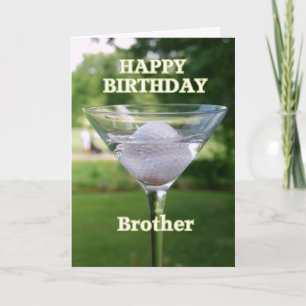 Brother Martini Golf Ball Birthday Card