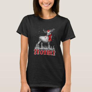 Brother Moose Wear Santa Hat Matching Christmas Co T-Shirt