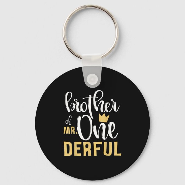 Brother Mr Onederful 1st Birthday First One-derful Keychain (Front)