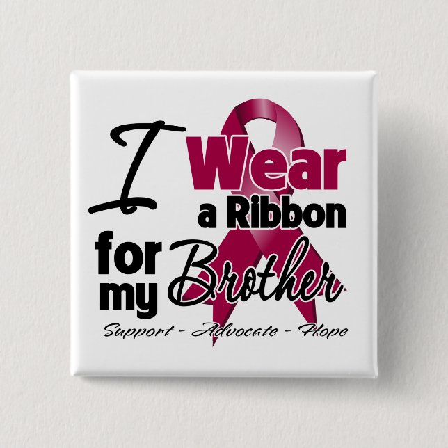 Brother - Multiple Myeloma Ribbon 2 Inch Square Button (Front)