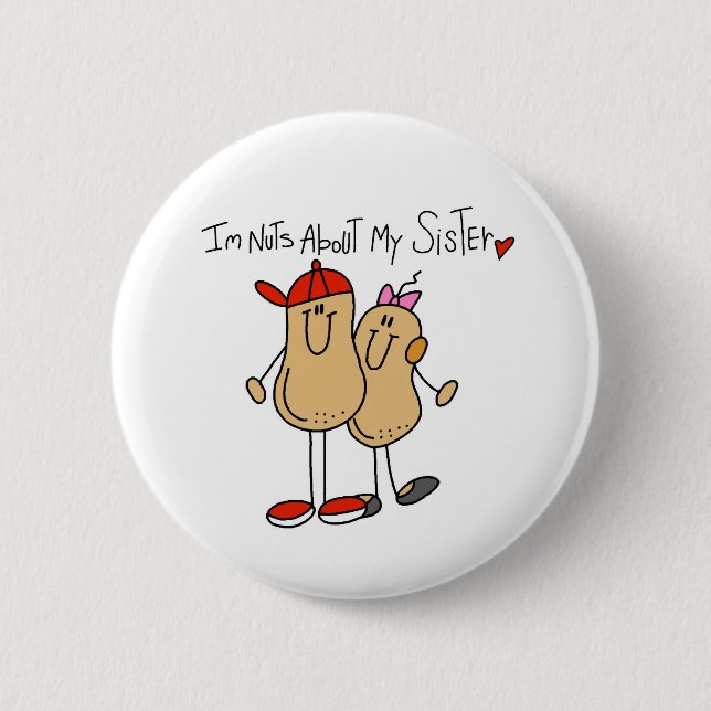 Brother-Nuts About My Sister 2 Inch Round Button (Front)
