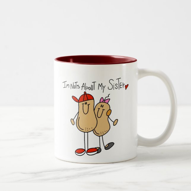 Brother-Nuts About My Sister Two-Tone Coffee Mug (Right)