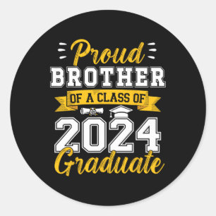 Brother Of A Cl Of 2024 Graduate Senior Graduation Classic Round Sticker