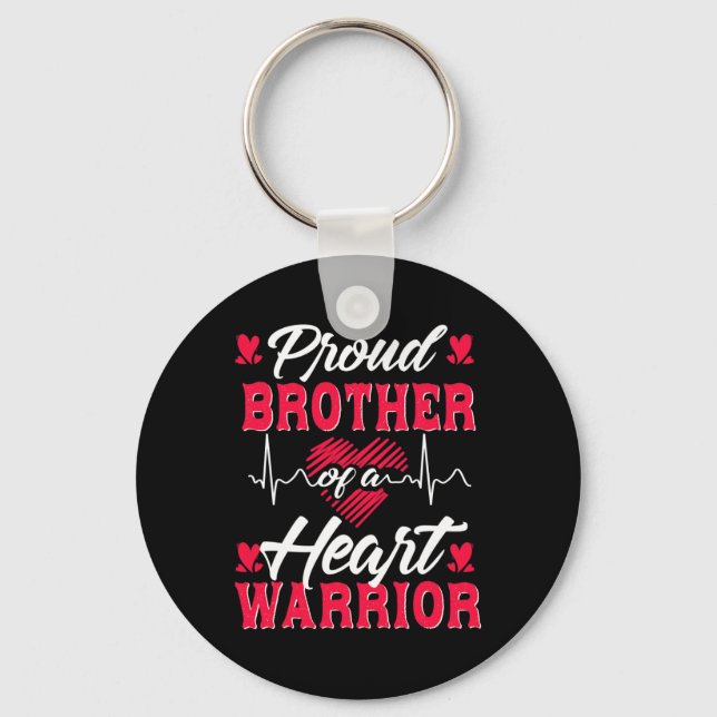 Brother Of A Heart Warrior Chd Awareness  Keychain (Front)