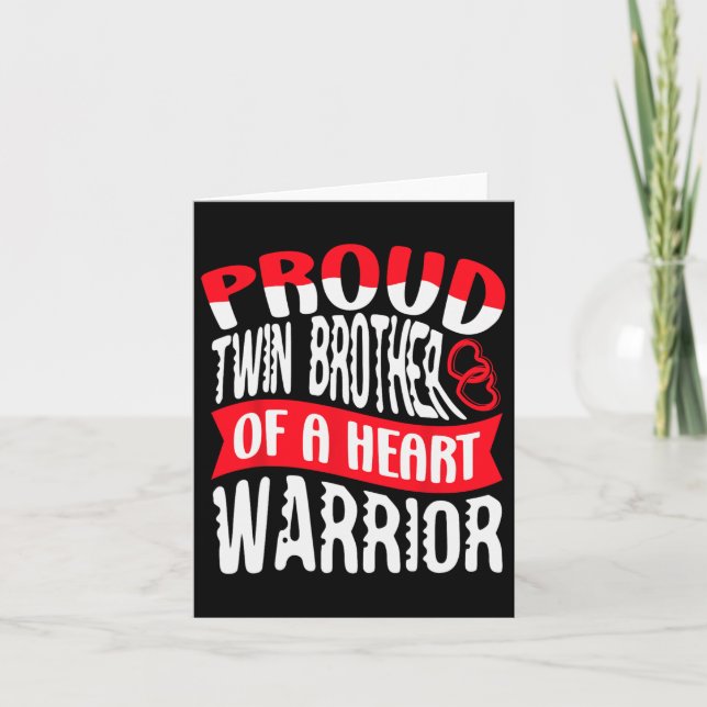 Brother Of A Heart Warrior Heart Disease Defect Ch Card (Front)