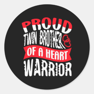 Brother Of A Heart Warrior Heart Disease Defect Ch Classic Round Sticker