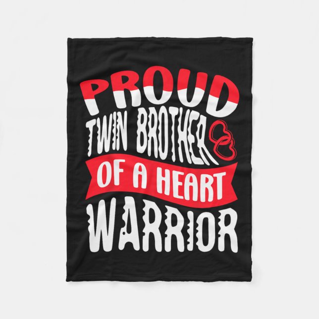 Brother Of A Heart Warrior Heart Disease Defect Ch Fleece Blanket (Front)