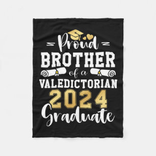 Brother Of A Valedictorian Cl 2024 Graduation Fleece Blanket