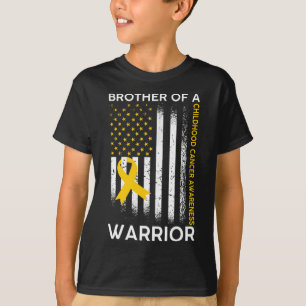 Brother Of A Warrior Childhood Cancer Awareness fl T-Shirt