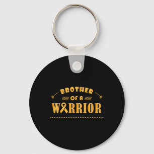 Brother of a Warrior Childhood Cancer Ribbon Aware Keychain