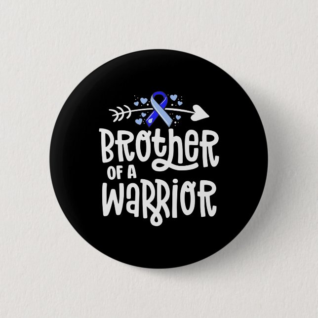 Brother Of A Warrior Hydrocephalus Awareness Famil 2 Inch Round Button (Front)
