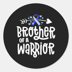 Brother Of A Warrior Hydrocephalus Awareness Famil Classic Round Sticker
