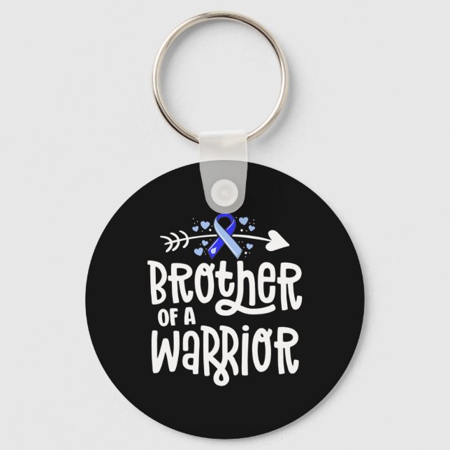 Brother Of A Warrior Hydrocephalus Awareness Famil Keychain (Front)