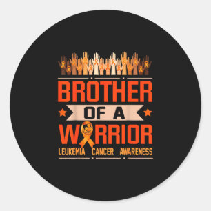 Brother of a warrior leukaemia awareness classic round sticker