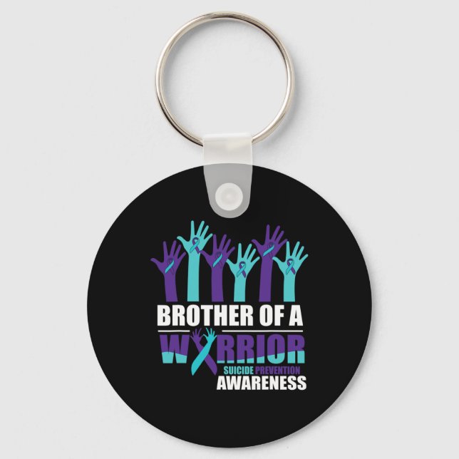 Brother Of A Warrior Suicide Awareness Mental Heal Keychain (Front)
