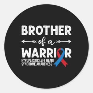 Brother Of A Warrior Syndrome Awareness Classic Round Sticker