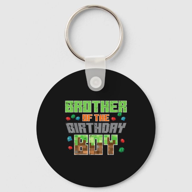 Brother Of Birthday Boy Xel Gamer Bday Party Boys  Keychain (Front)