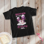 Brother of Birthday Girl Princess Unicorn T-Shirt<br><div class="desc">"Brother of the Birthday Girl" with two unicorns sitting down on a cloud,  and holding confetti filled,  purple,  transparent balloons.</div>