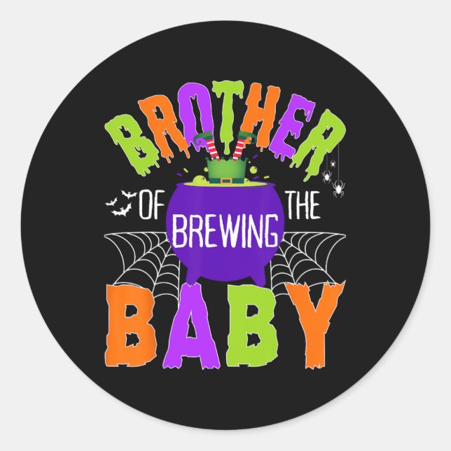 Brother Of Brewing By Halloween Men Women Kids  Classic Round Sticker (Front)