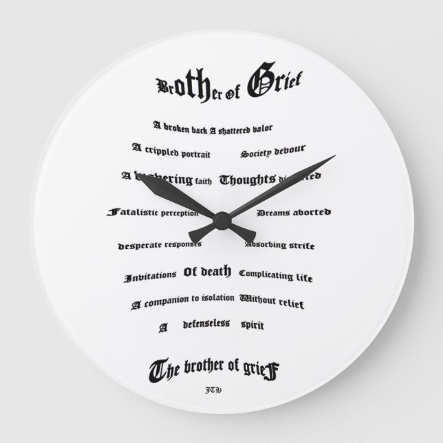 Brother of Grief Large Clock (Front)