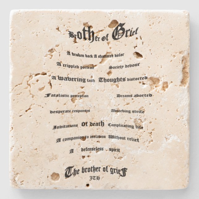Brother of Grief Stone Coaster (Front)