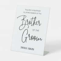 Brother of Groom Memorial Reserved Chair Wedding