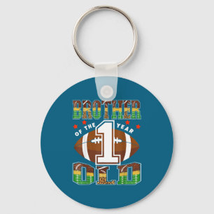 Brother Of The 1 Year Old Football First Birthday Keychain