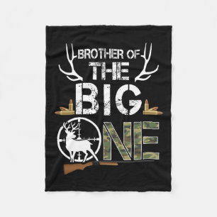 Brother Of The Big One Birthday Boy Deer Hunter Ca Fleece Blanket