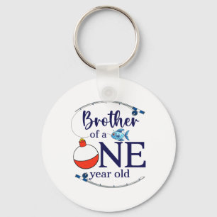 Brother Of The Big One Fishing Boy First Birthday Keychain
