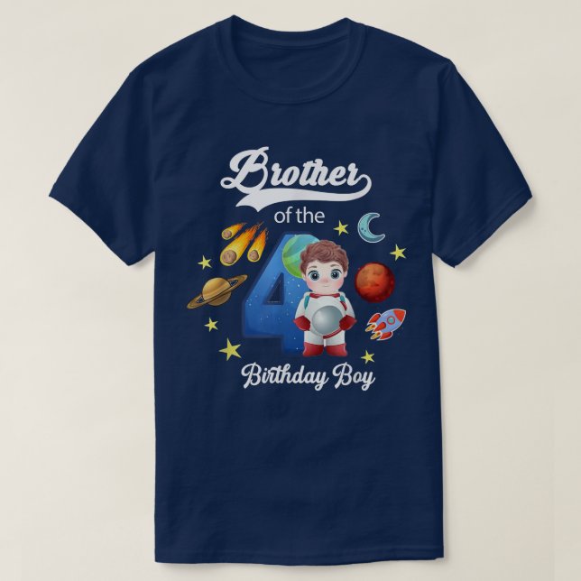 Brother of the birthay astronaut boy  T-Shirt (Design Front)
