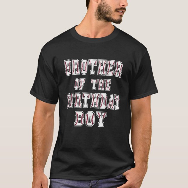 Brother Of The Birthday Baller Baseball Themed Par T-Shirt (Front)