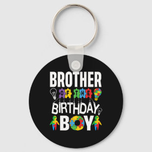 Brother Of The Birthday Boy Autism Keychain