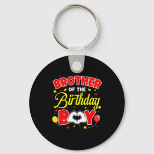 Brother Of The Birthday Boy Matching Family Party Keychain