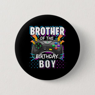 Brother Of The Birthday Boy Matching Video Game Bi 2 Inch Round Button