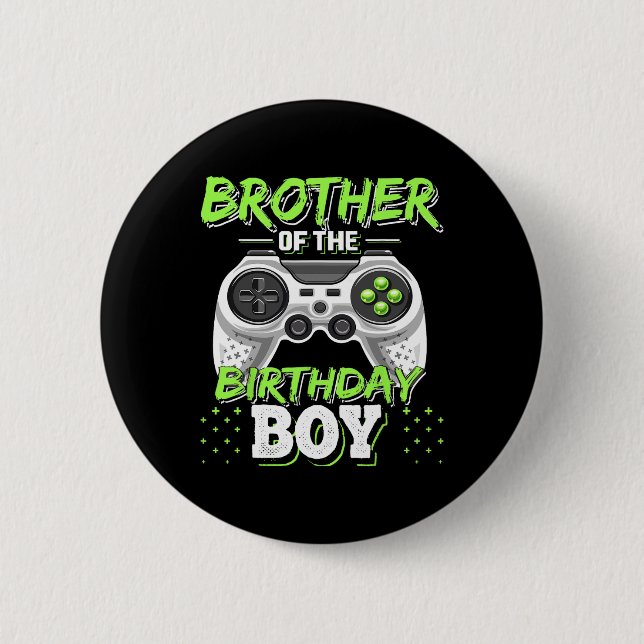 Brother Of The Birthday Boy Matching Video Game Bi 2 Inch Round Button (Front)