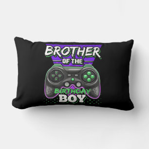 Brother of the Birthday Boy Matching Video Game Lumbar Pillow