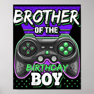 Brother of the Birthday Boy Matching Video Game Poster