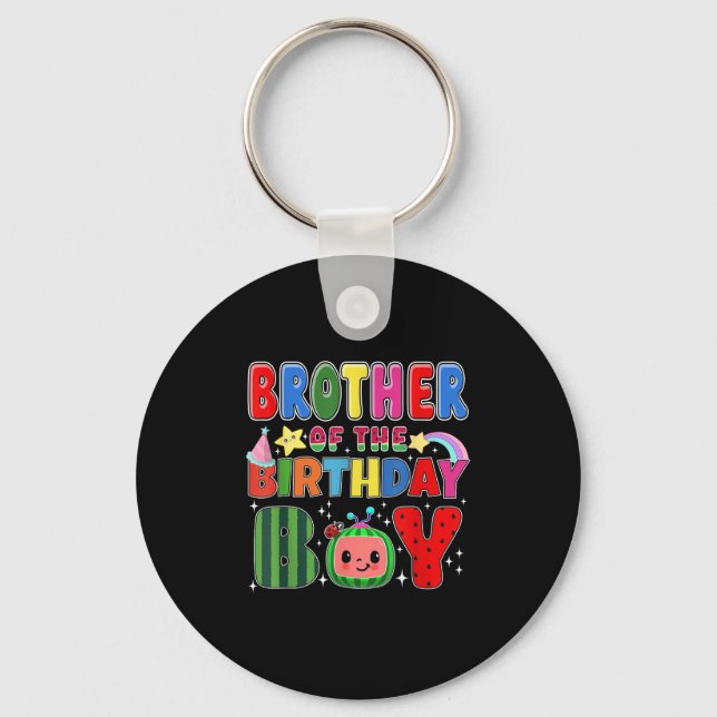 Brother Of The Birthday Boy Melon Family Matching  Keychain (Front)