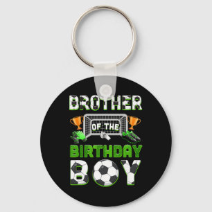 Brother Of The Birthday Boy Soccer Family Matching Keychain