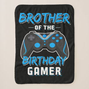 Brother Of The Birthday Gamer Birthday Boy Gaming Sherpa Blanket