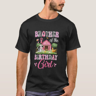 Brother Of The Birthday Girl 1St Birthday Cow Farm T-Shirt