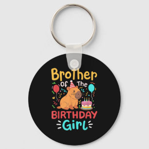 Brother Of The Birthday Girl Capybara Bday Family  Keychain