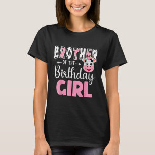 Brother Of The Birthday Girl Farm Cow 1st Birthday T-Shirt