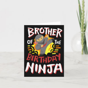 Brother Of The Birthday Ninja Karate Kids Bday Par Card