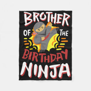 Brother Of The Birthday Ninja Karate Kids Bday Par Fleece Blanket