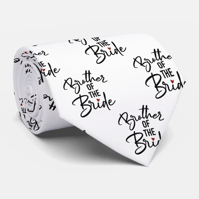 Brother of the Bride Black and White Tie (Rolled)